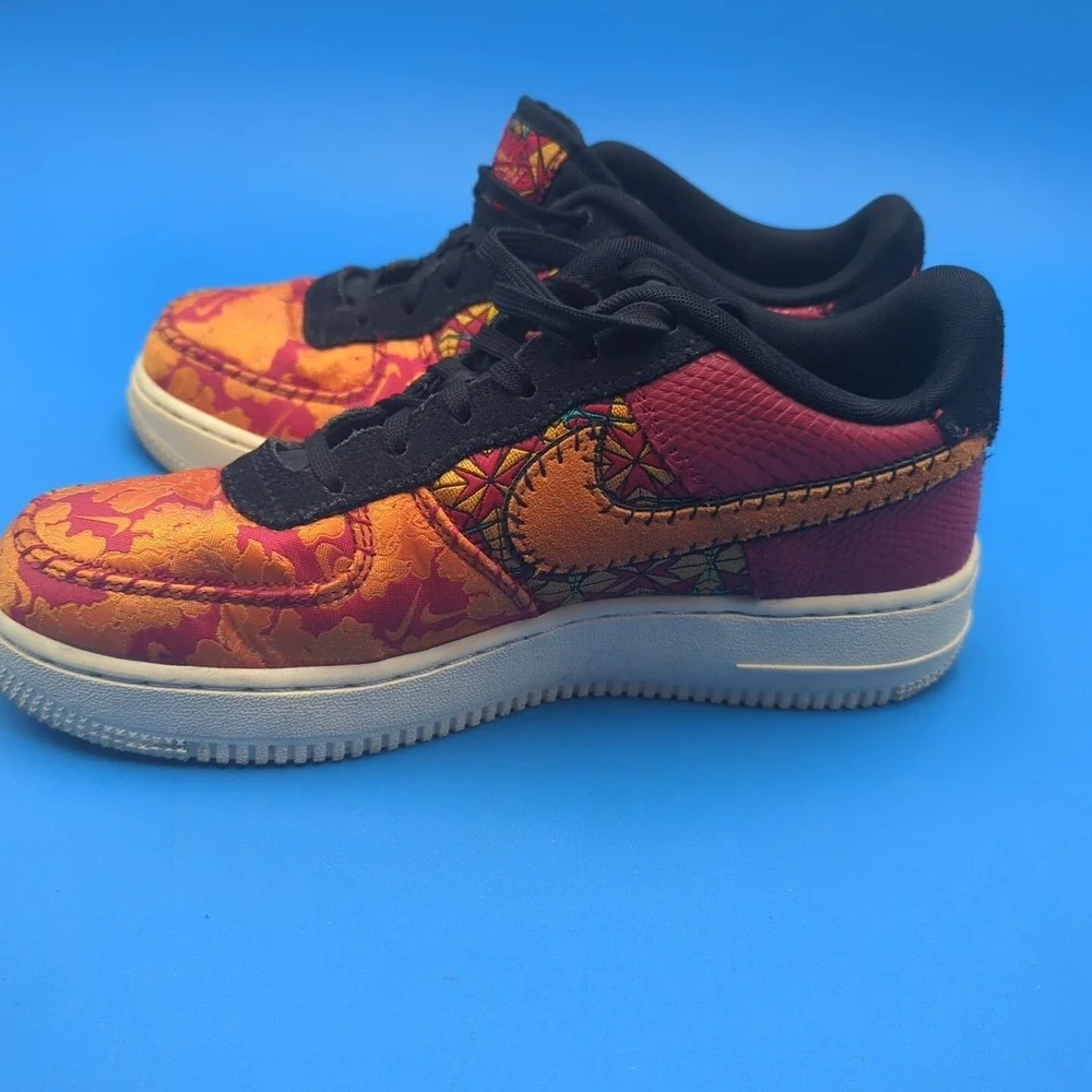 Size 6Y Nike Air Force‎ 1 Low Premium Chinese New Year Orange Red Floral